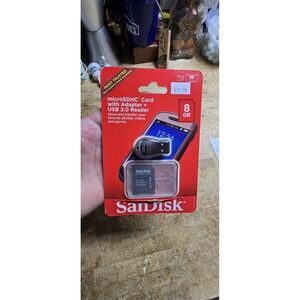 SanDisk 8GB microSDHC UHS-I Card with Adapter + USB 2.0 Reader (No Micro Card)